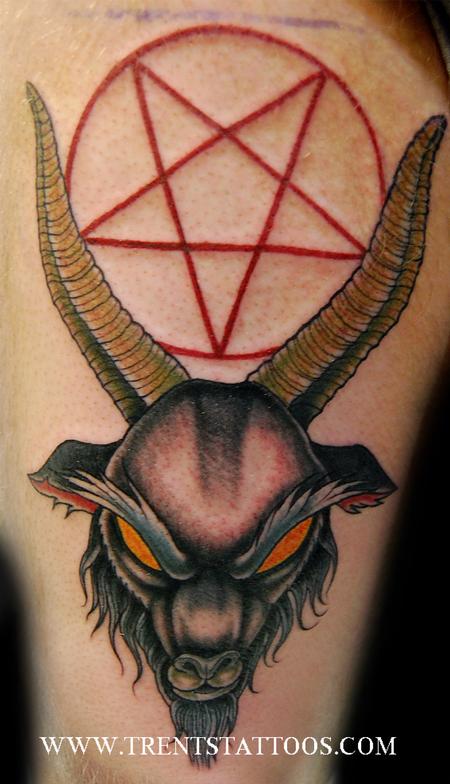 Trent Edwards - Evil goat tattoo 